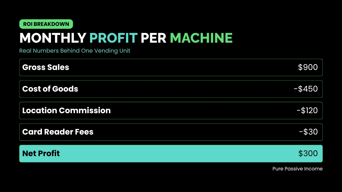 weirdwealth.io | Vending Machine Passive Income: Full Investment Guide & ROI (2026) MONTHLY PROFIT PER MACHINE