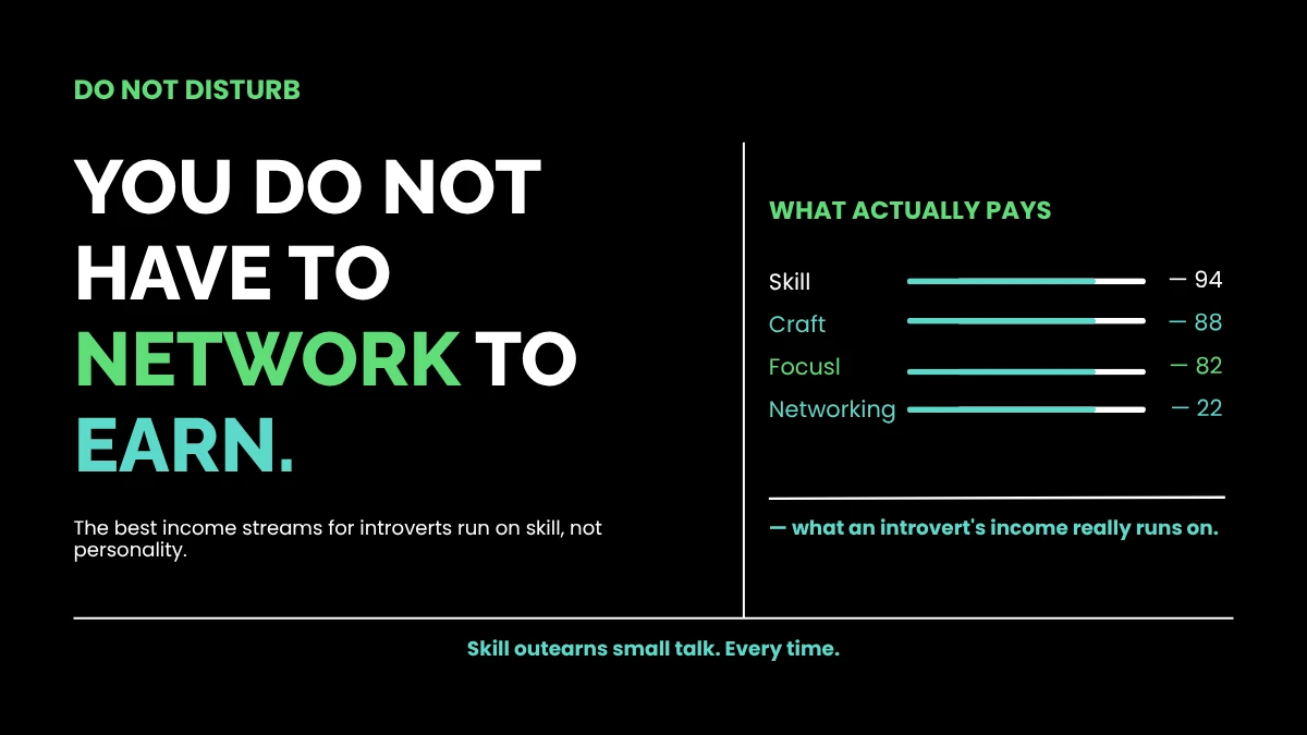 You Do Not Have to Network to Earn
