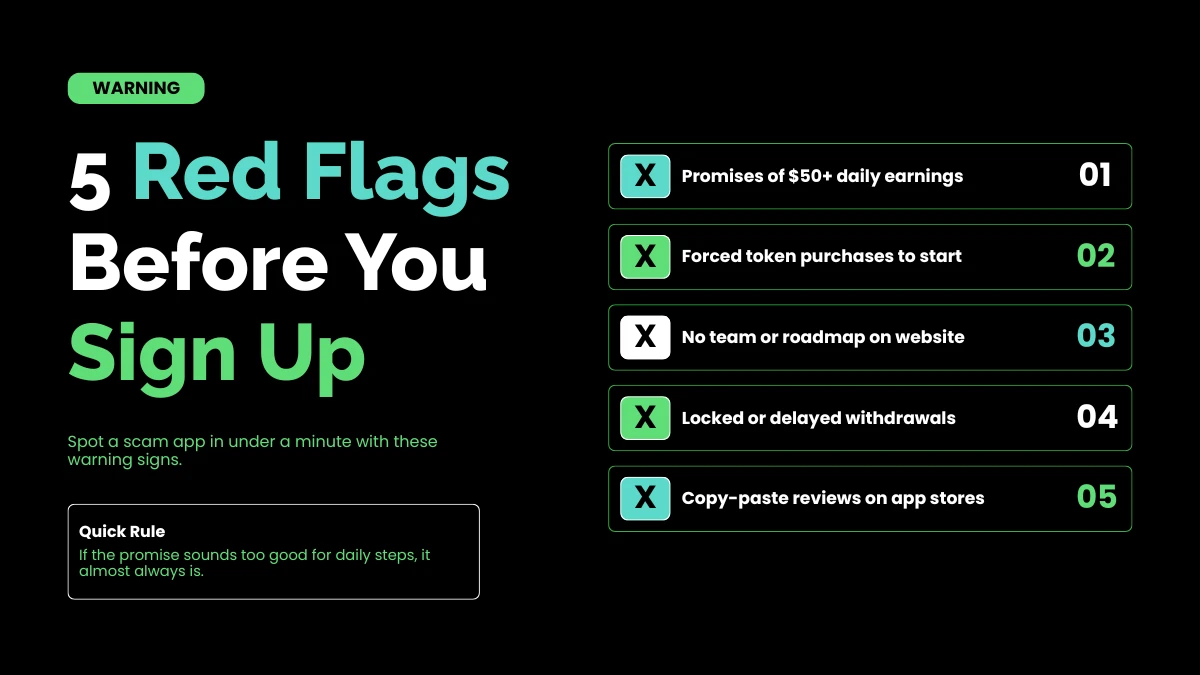 weirdwealth.io | Move to Earn Crypto Apps: Get Paid to Walk in 2026 Red Flags Before You Sign Up