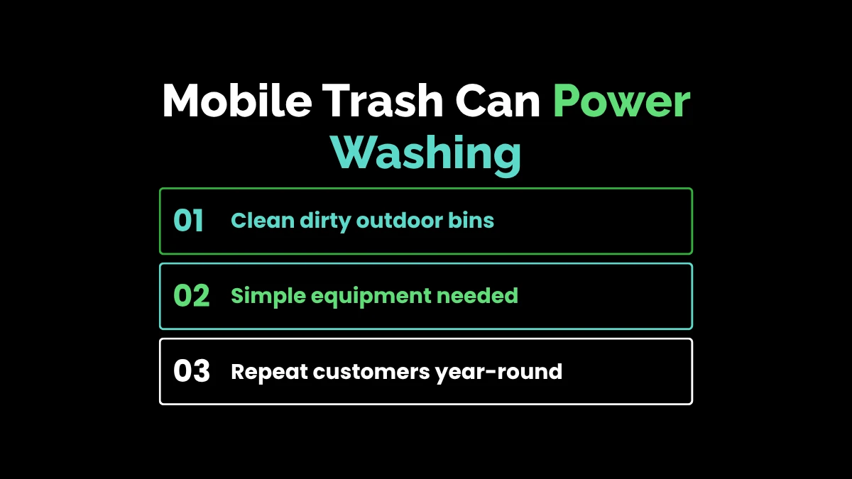 6. Mobile Trash Can Power Washing