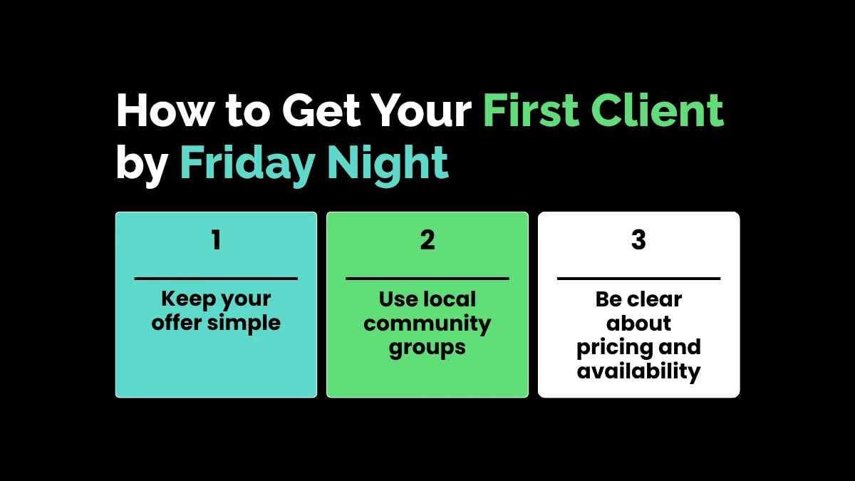 How to Get Your First Client by Friday Night