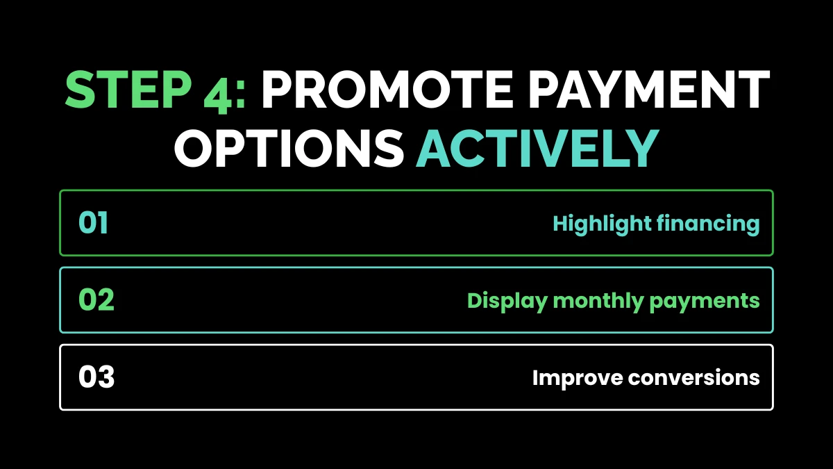 weirdwealth.io | Customer Financing Solutions: 15+ Options You Can Offer Step 4: Promote Payment Options Actively