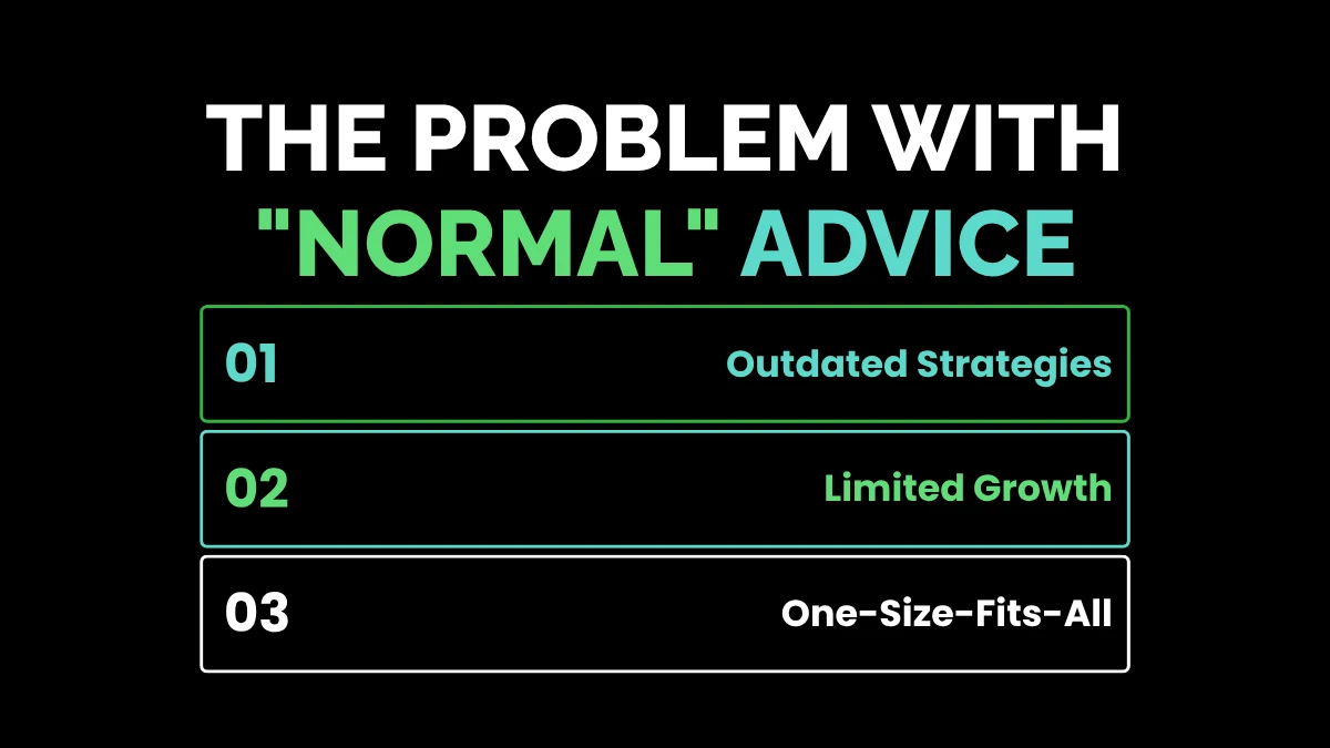 weirdwealth.io | About Weird Wealth Official: Redefining Your Path to Financial Freedom The Problem With "Normal" Advice