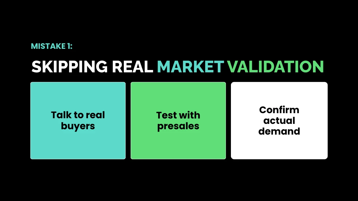 weirdwealth.io | 12 Common Mistakes That Kill Online Businesses in the First 90 Days Mistake 1: Skipping Real Market Validation