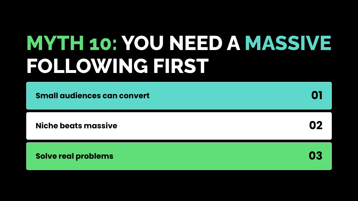 weirdwealth.io | 12 Online Income Myths That Are Keeping You Broke Myth 10: You Need a Massive Following First
