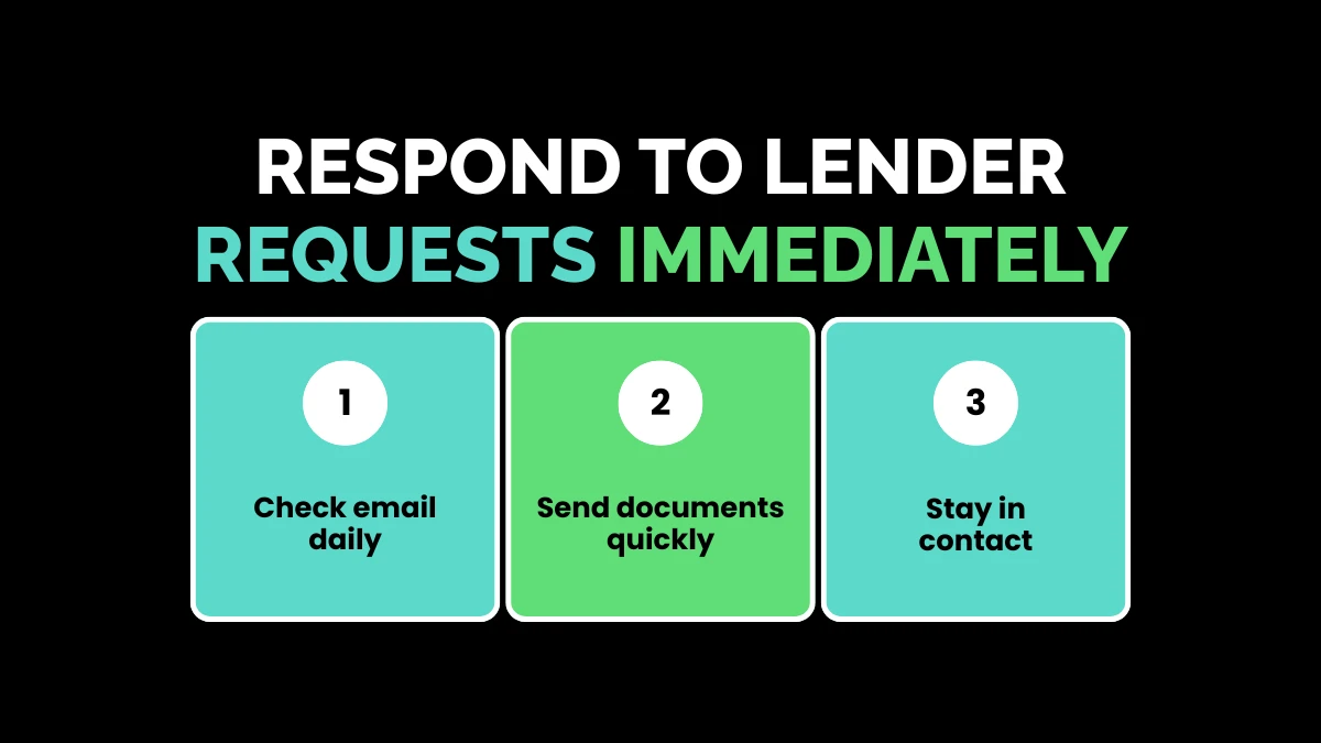 weirdwealth.io | 15 Home Loan Tips to Get Approved Faster 12. Respond to Lender Requests Immediately