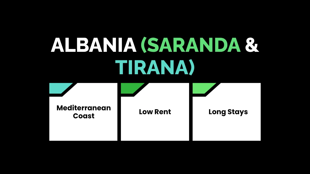 weirdwealth.io | 12 Countries Where You Can Live on $1,000 a Month (And Work Online) 4. Albania (Saranda & Tirana)
