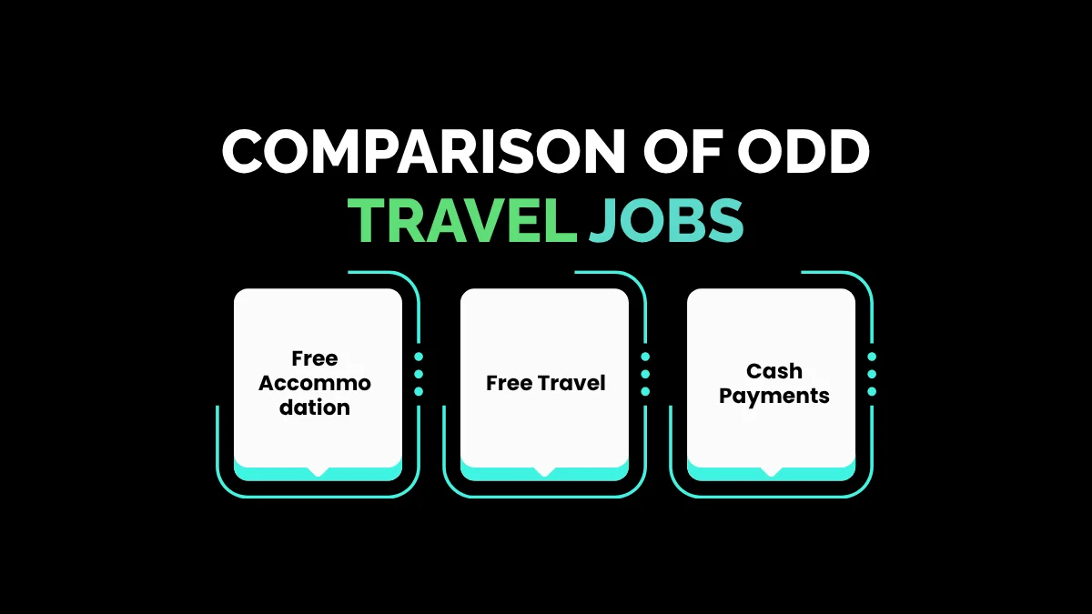 weirdwealth.io | 8 Odd Ways to Get Paid to Travel the World Comparison of Odd Travel Jobs
