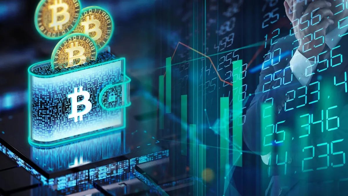 weirdwealth.io | Crypto ETFs: How They Work, What They Cost, and What Investors Should Know Crypto ETF showing Bitcoin and Ethereum investment funds on a financial trading screen.