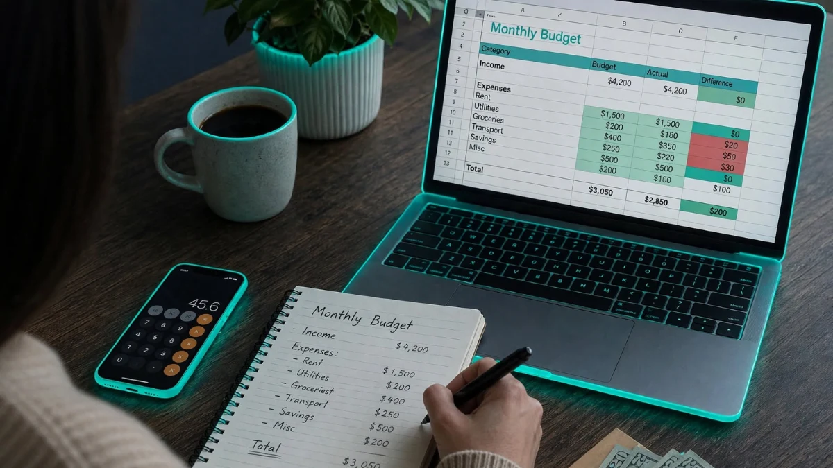 weirdwealth.io | Best Free Budget Templates: Which One Should You Use? Free monthly budget templates on a laptop.