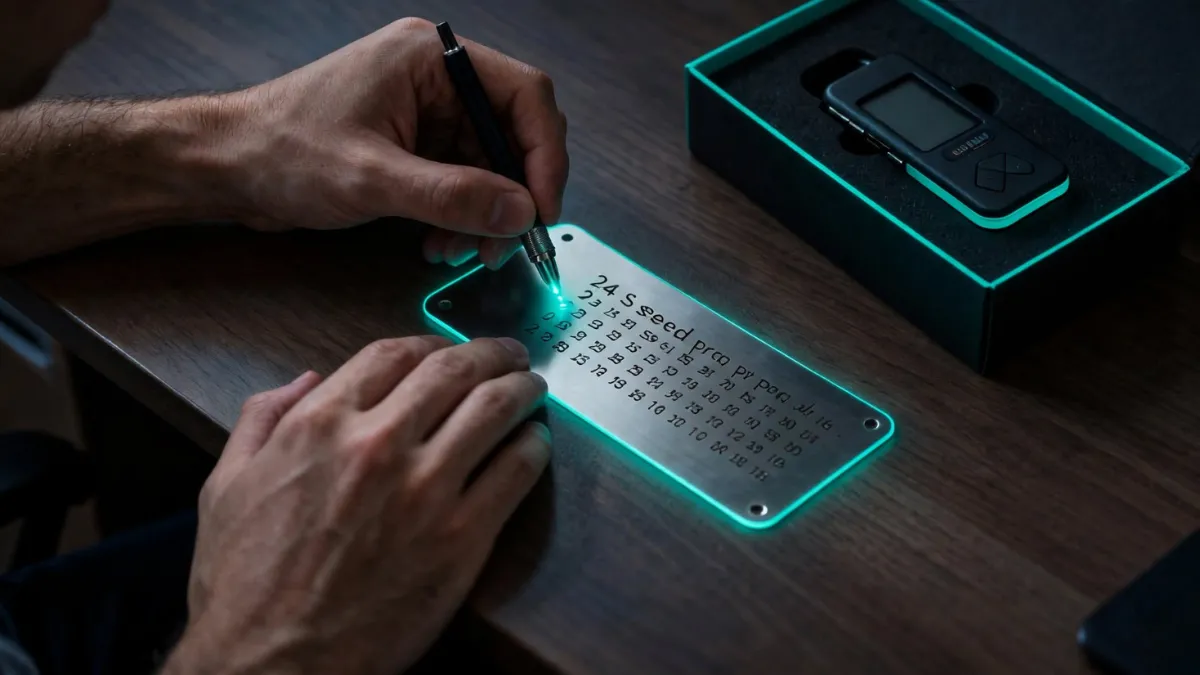 weirdwealth.io | Hardware Crypto Wallets: How They Work, What to Compare, and How to Choose One Crypto wallet recovery phrase written on paper