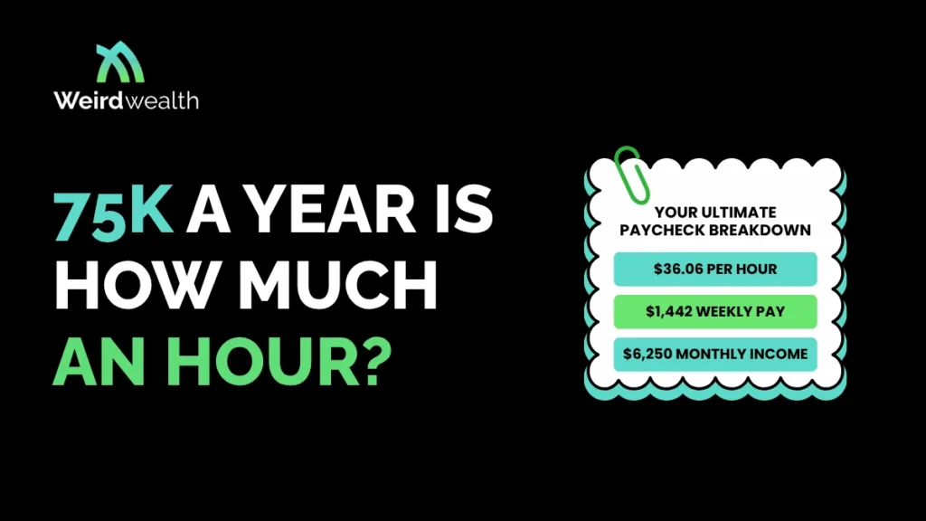 weirdwealth.io | 75k a Year Is How Much an Hour? Your Ultimate Paycheck Breakdown weirdwealth.io | 75k a Year Is How Much an Hour? Your Ultimate Paycheck Breakdown