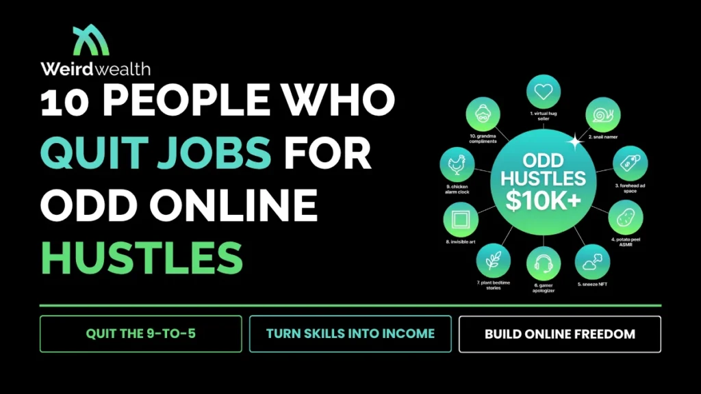 weirdwealth.io | 10 People Who Quit Jobs for Odd Online Hustles weirdwealth.io | 10 People Who Quit Jobs for Odd Online Hustles